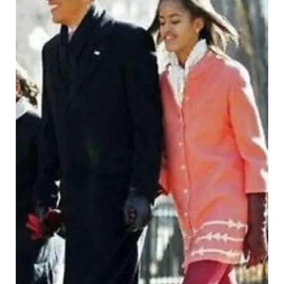 ~Anthropologie Med Wool Coat Lauren Moffatt "Eastward" Coral Peach Women's M - Picture 5 of 15